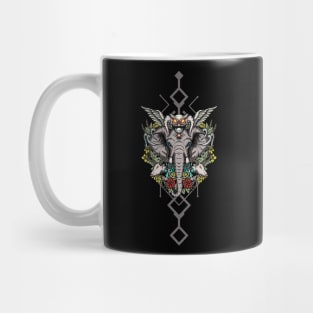 Wonderful elephant with owl Mug